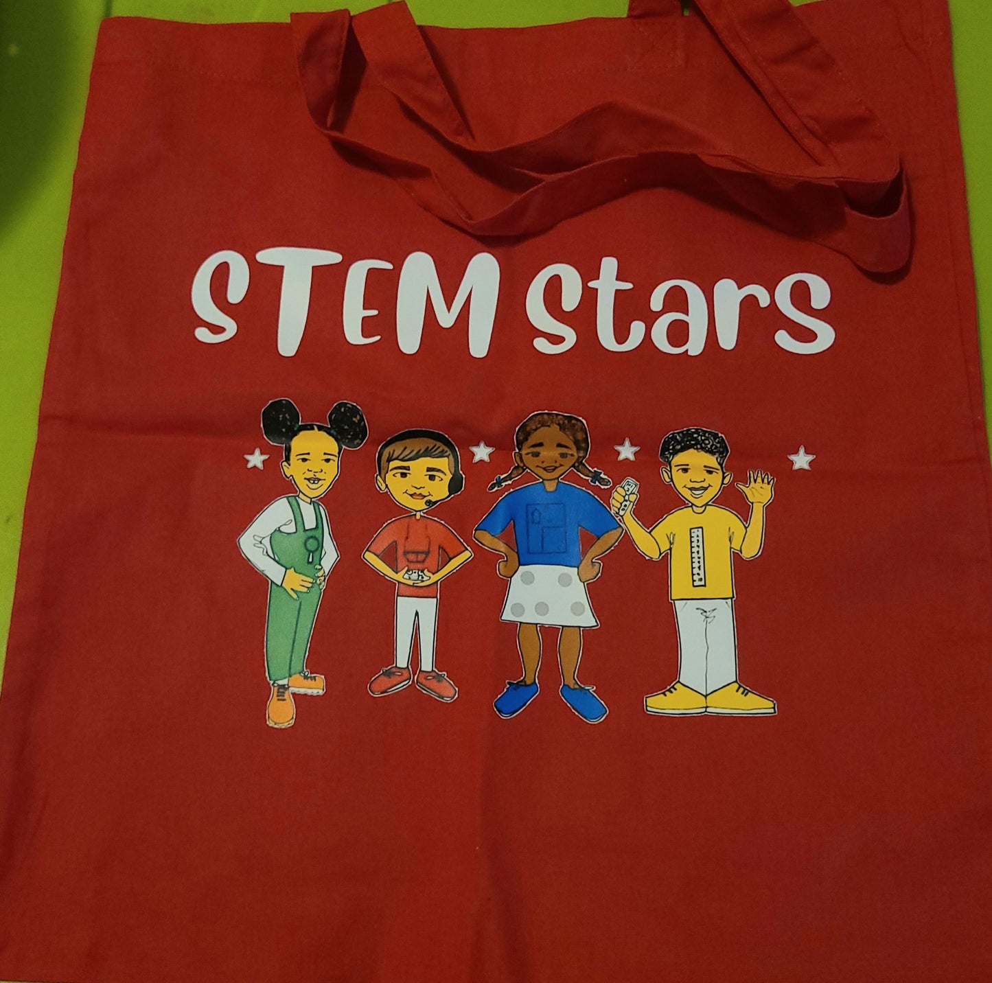 STEM Stars Tote Bag - red